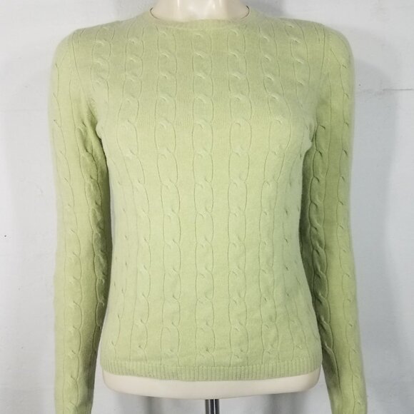 Hayden light green 100% Cashmere round neck pullover sweater ladies Small - Picture 1 of 6